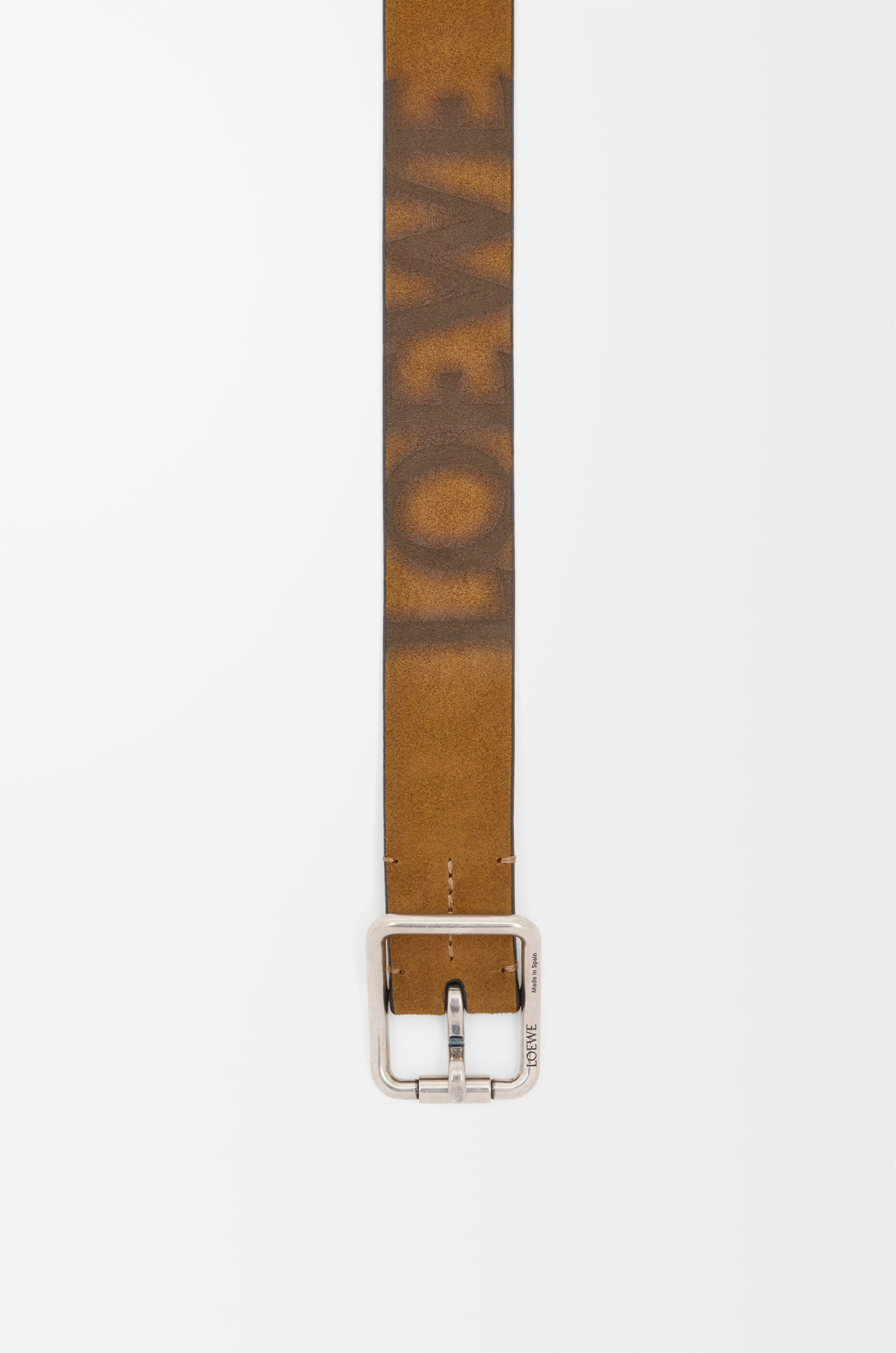 Double Roller Curve belt in pressed suede Brown - LOEWE