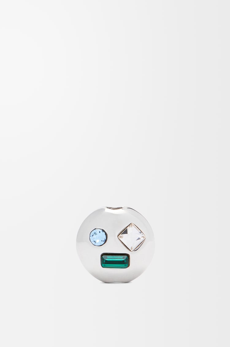 LOEWE Acrobat Head in sterling silver and crystals Silver/Green