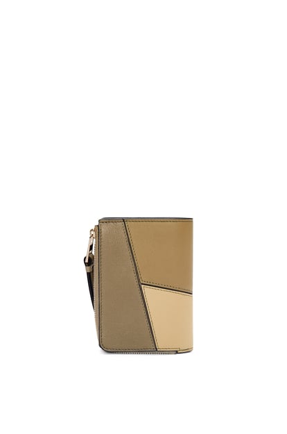 LOEWE Puzzle slim compact wallet in classic calf Clay Green/Butter plp_rd