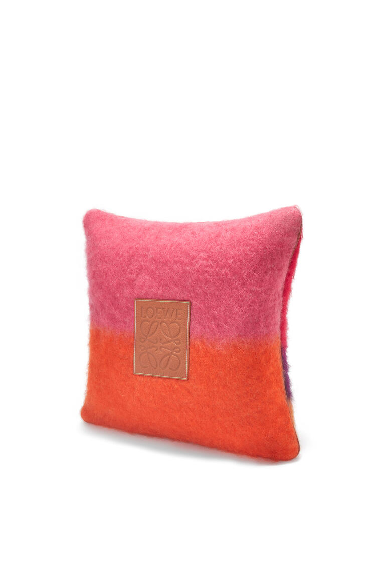 LOEWE Cojín en mohair y lana a rayas Naranja/Multicolor
