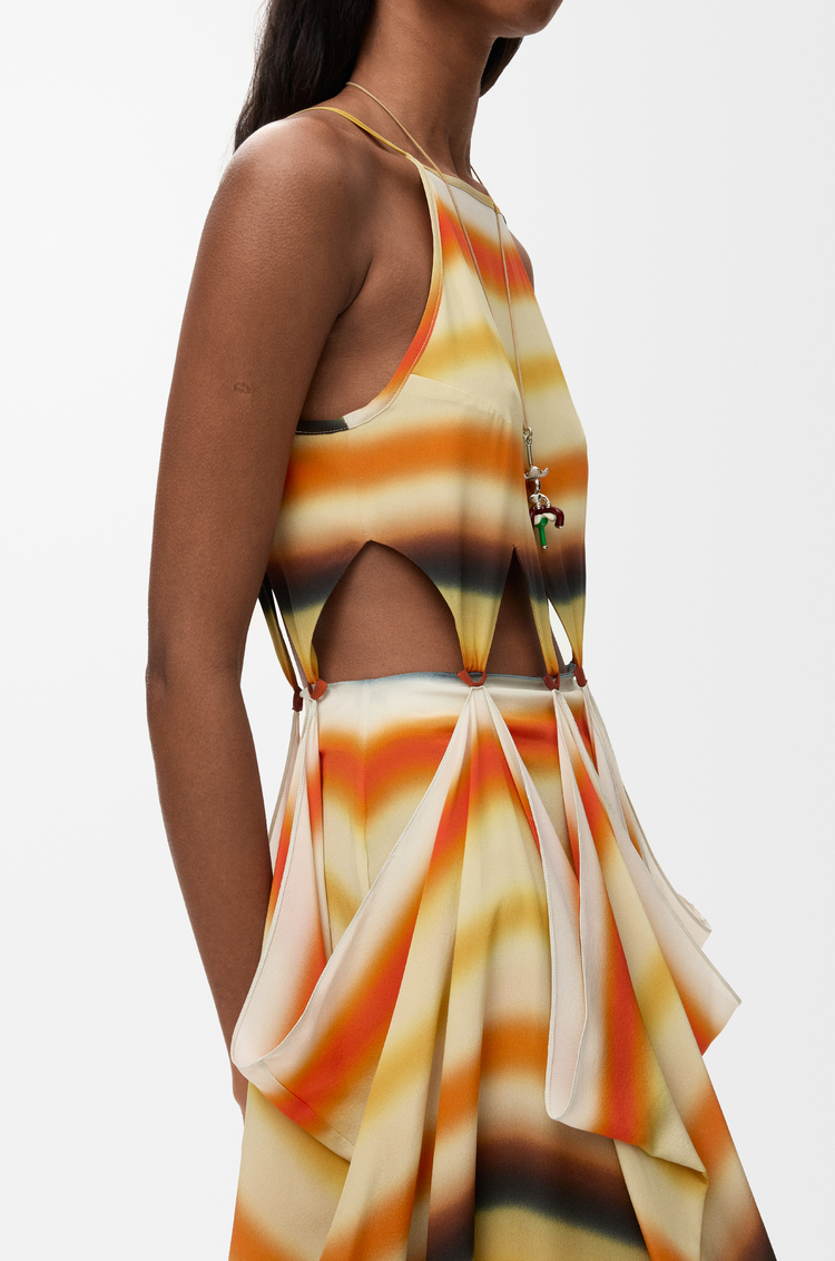 LOEWE 丝绸连衣裙 橙色/多色