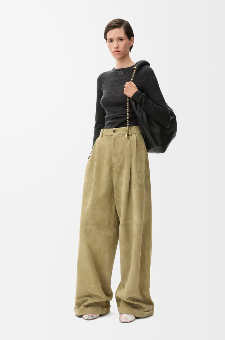 LOEWE Draped sweater in cashmere and silk Anthracite