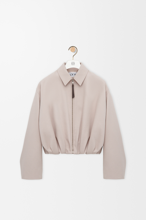 LOEWE Chaqueta drapeada en algodón y seda Rosa Claro