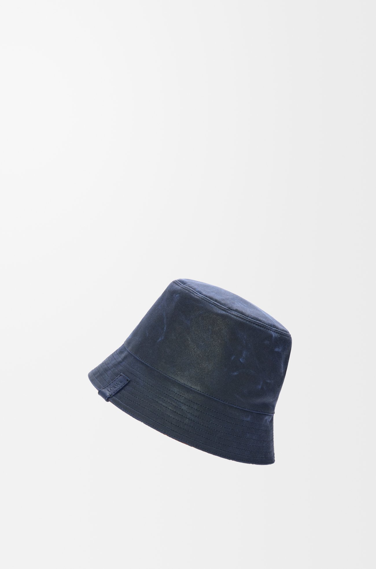 LOEWE 帆布格子雙面漁夫帽 深海軍藍