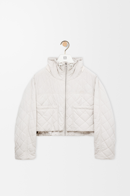 LOEWE Padded jacket in technical shell Ecru