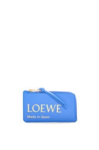 LOEWE Embossed LOEWE coin cardholder in shiny nappa calfskin Seaside Blue