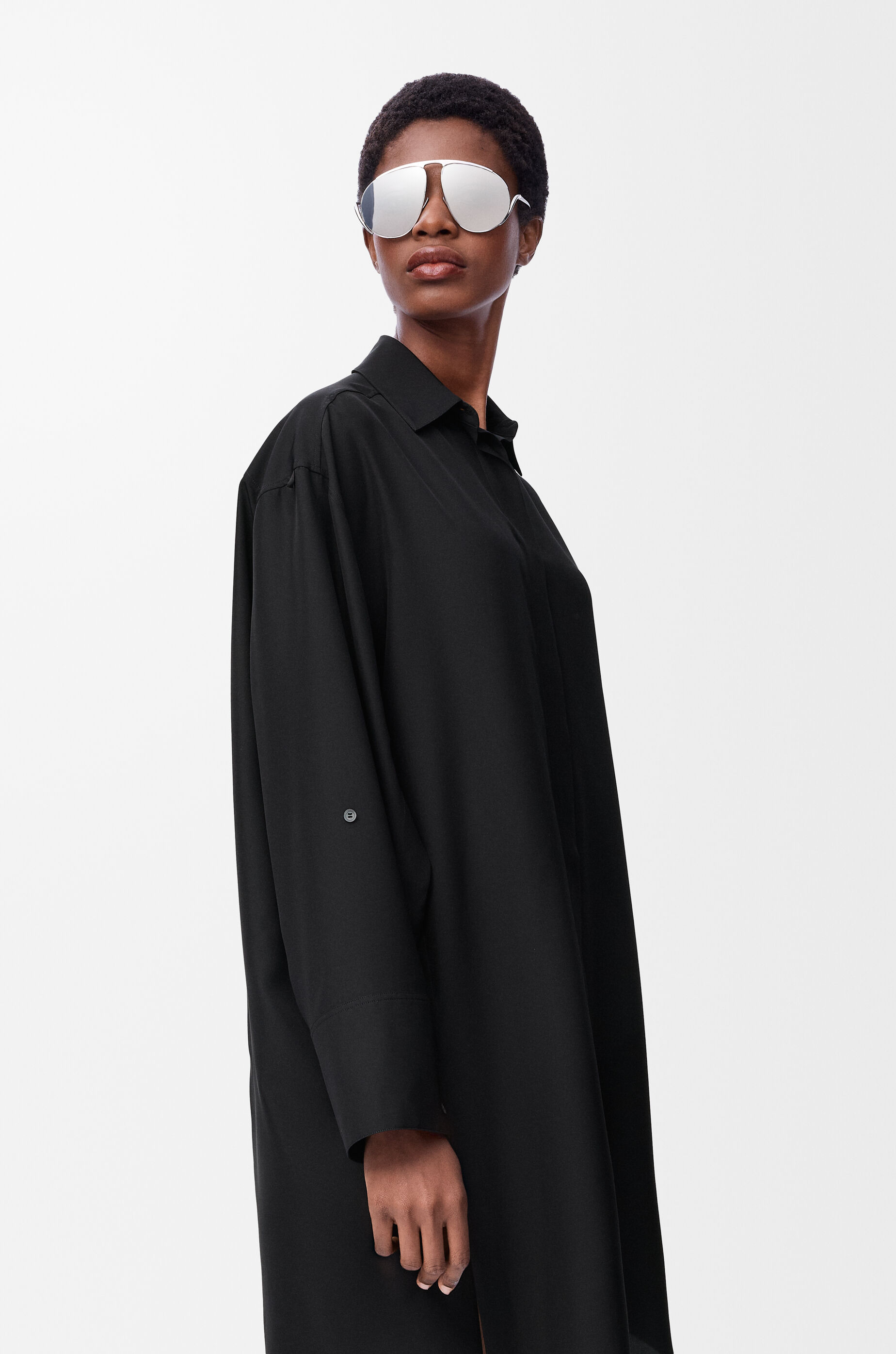 【23AW NEW】LOEWE_woman/ストライプ ターンアップ シャツドレス 23AW NEW】LOEWE_woman/ストライプ ターンアップ シャツドレス
