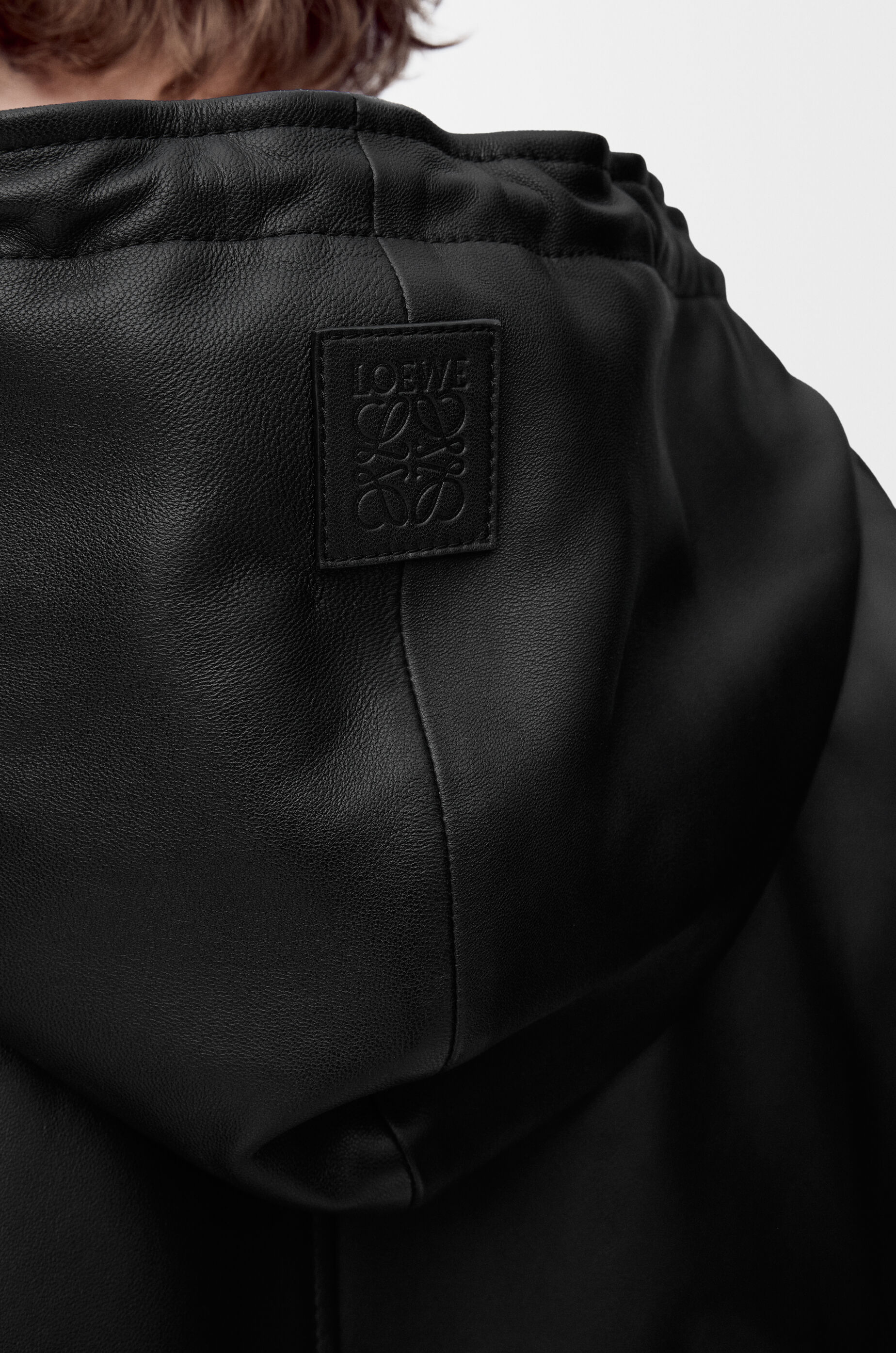 Hooded jacket in nappa lambskin Black - LOEWE APAC official website