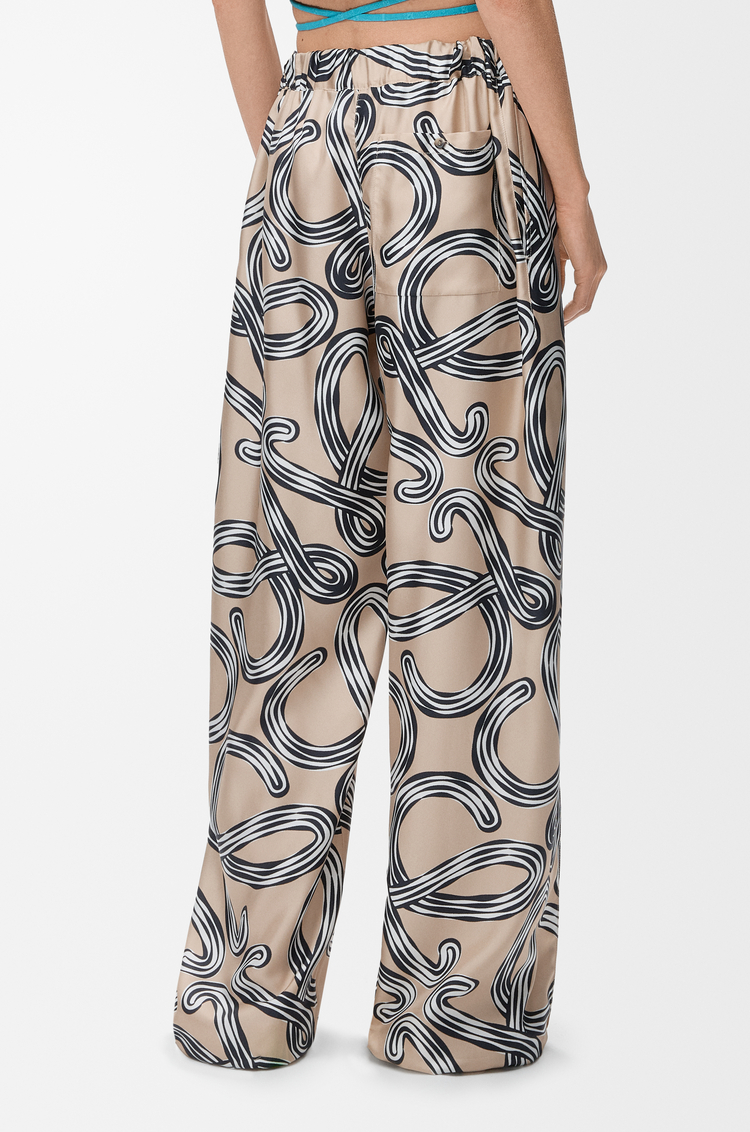 LOEWE ストレッチ トラウザーズ（シルク） ベージュ/ブラック