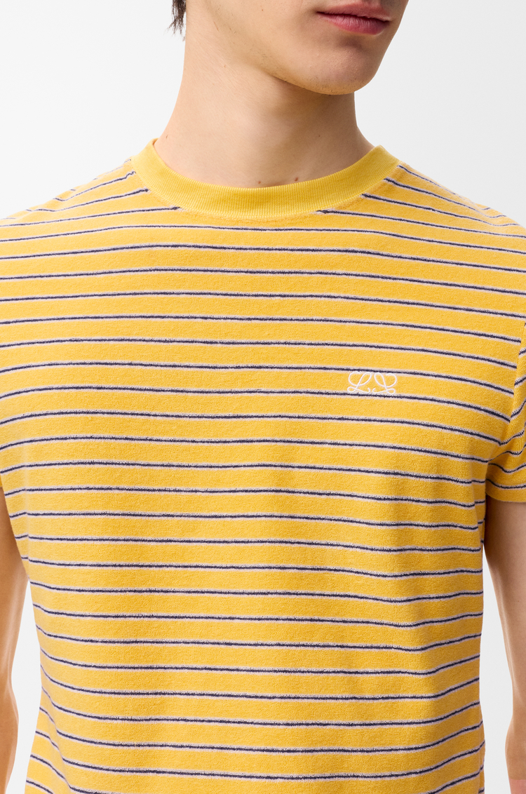 LOEWE T-shirt in cotton blend terry Yellow/Navy