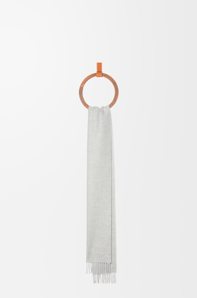 LOEWE Scarf in wool and cashmere White/Light Grey