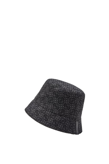LOEWE Sombrero de pescador reversible en jacquard de anagrama y nailon Antracita/Negro plp_rd