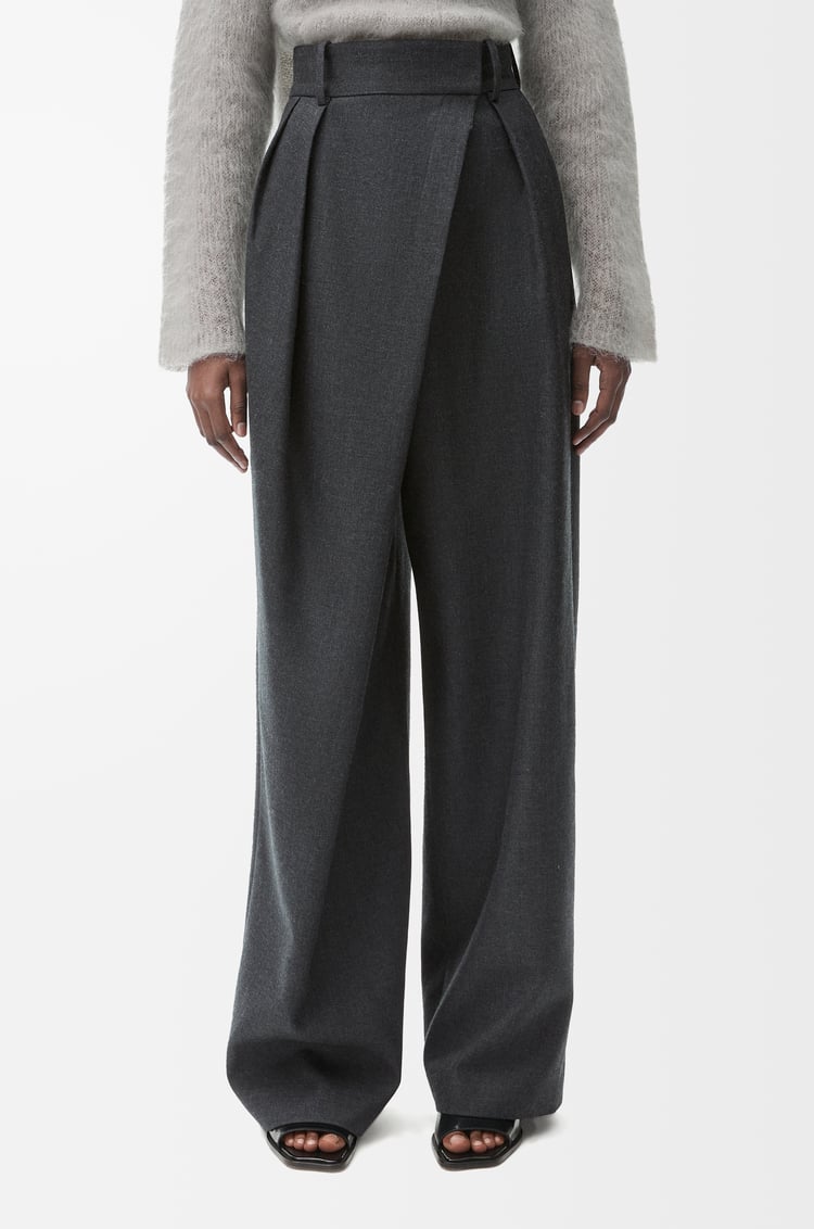 LOEWE Pantalón cruzado en lana Antracita Jaspeado