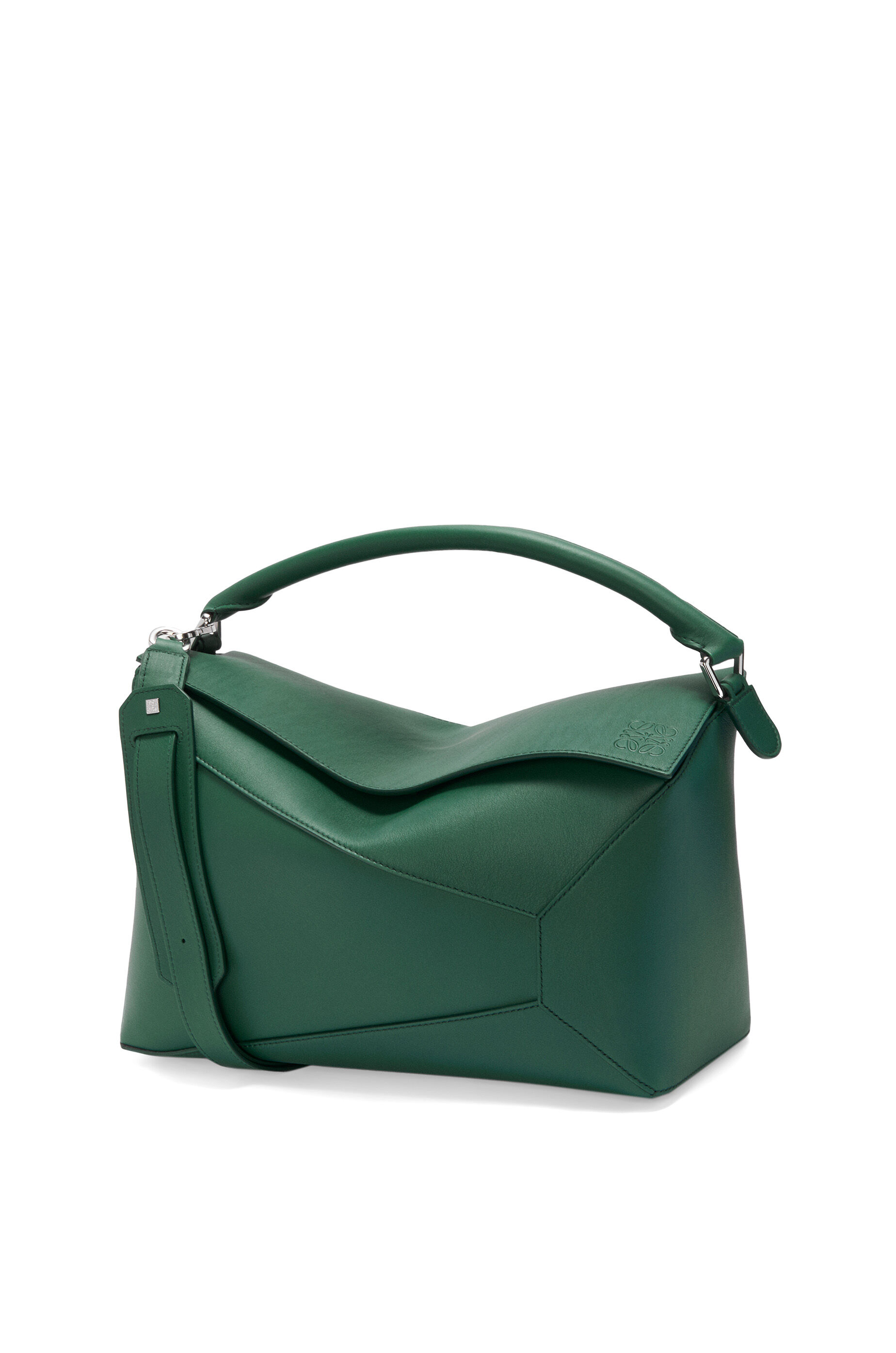 Large Puzzle bag in classic calfskin Evergreen LOEWE