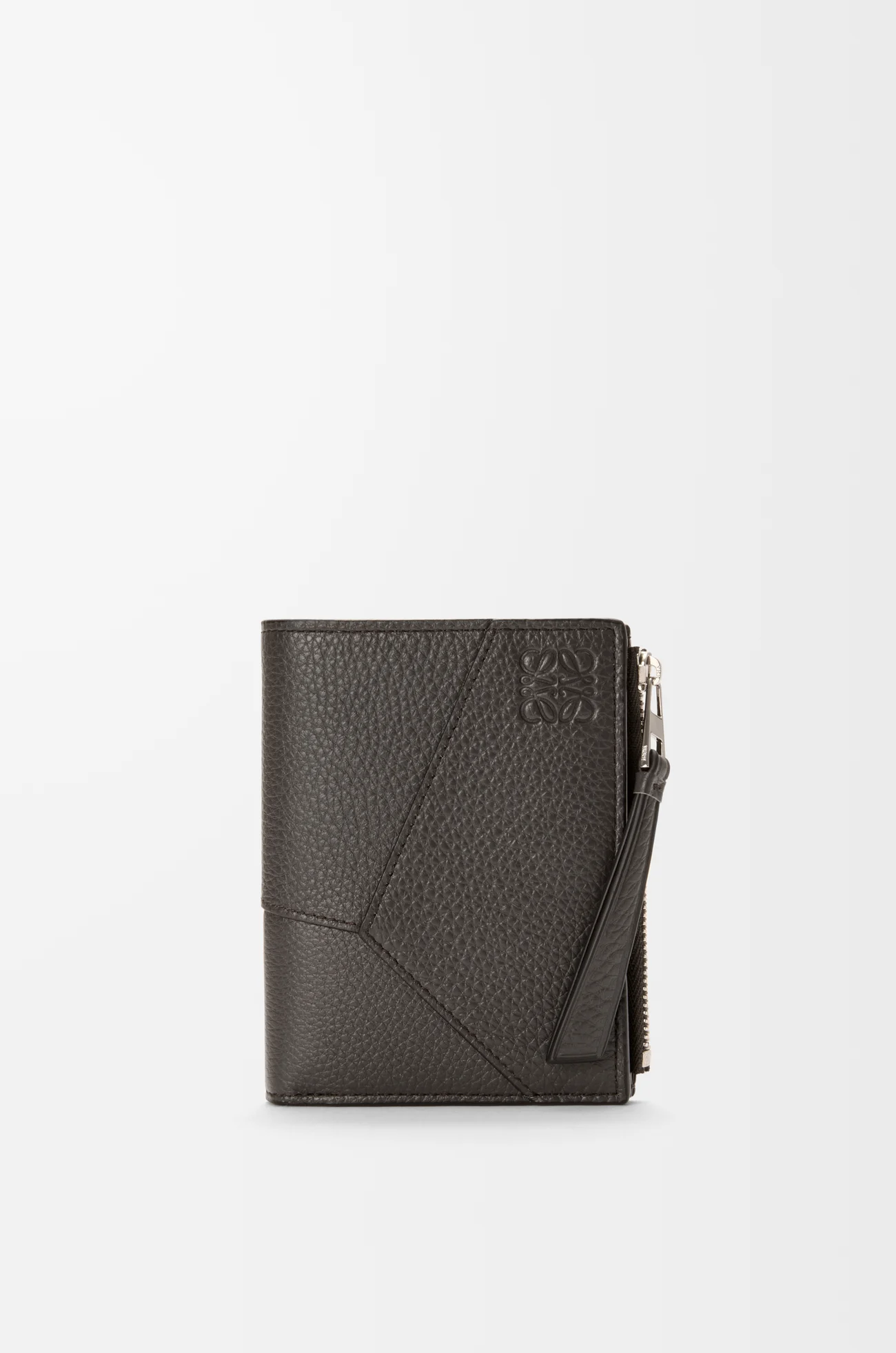 LOEWE 퍼즐 슬림 컴팩트 지갑 - 유연한 그레인 카프스킨 다크 그레이