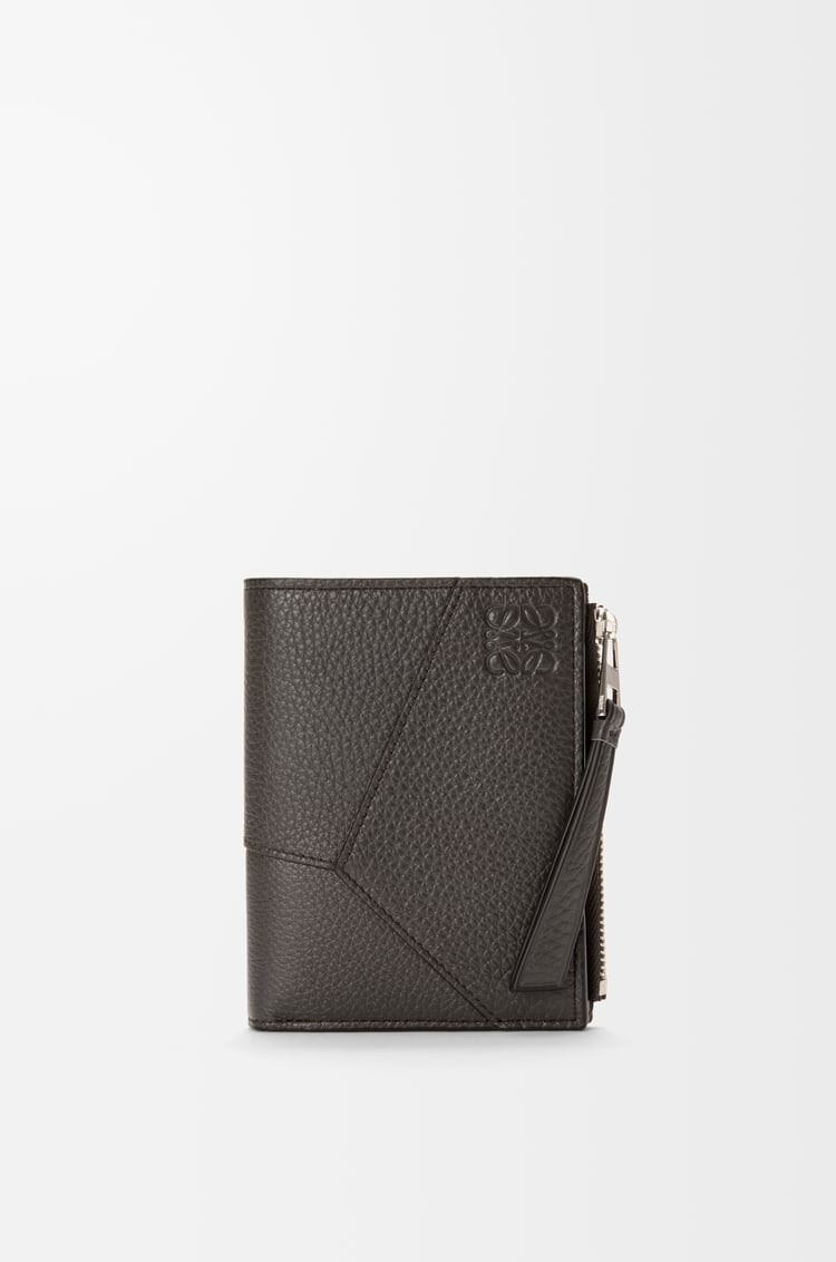 LOEWE 퍼즐 슬림 컴팩트 지갑 - 유연한 그레인 카프스킨 다크 그레이