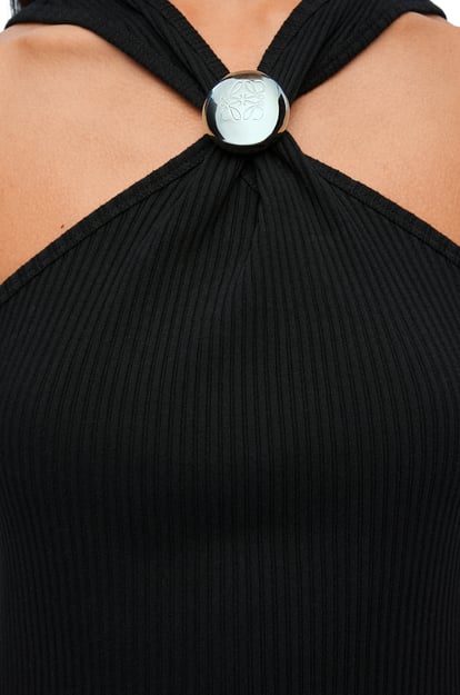 LOEWE Vestido Anagram Pebble en algodón Negro plp_rd