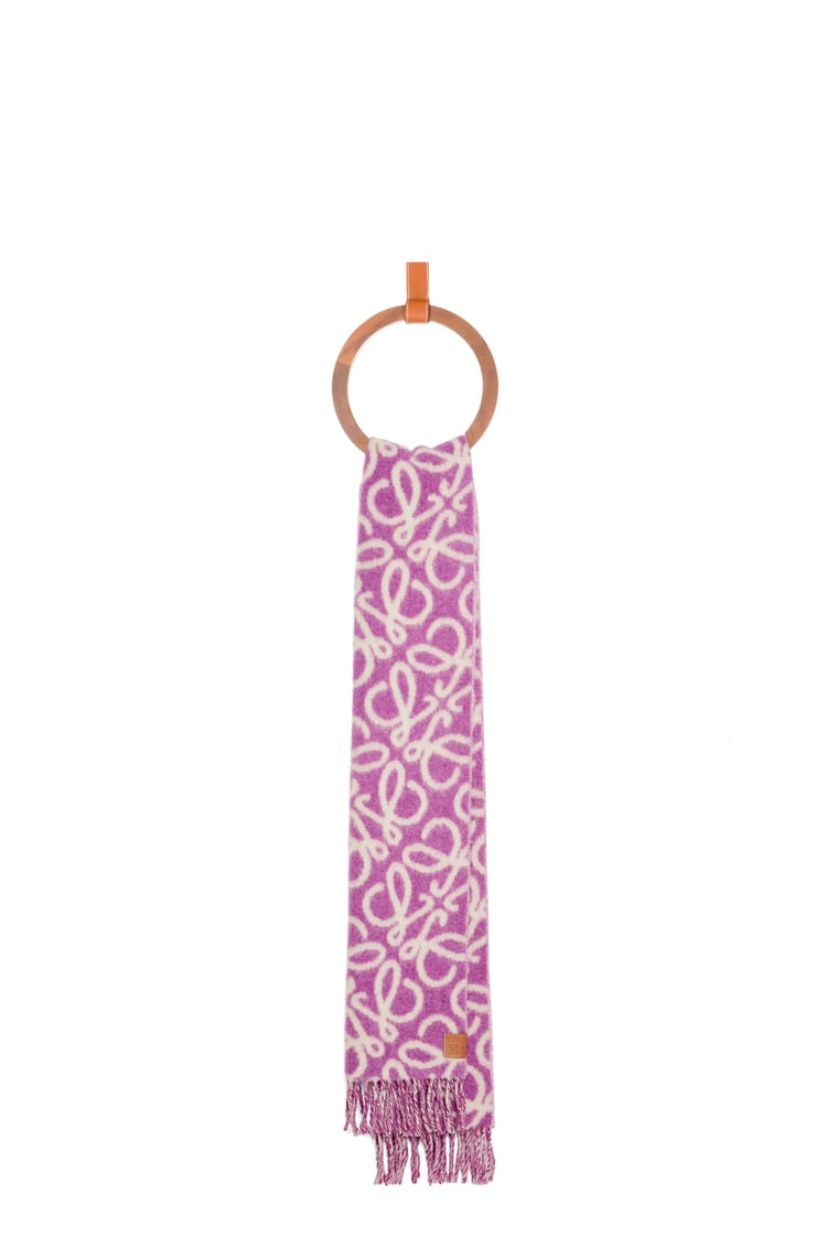 LOEWE Anagram scarf in alpaca and wool blend Purple/Beige Mist