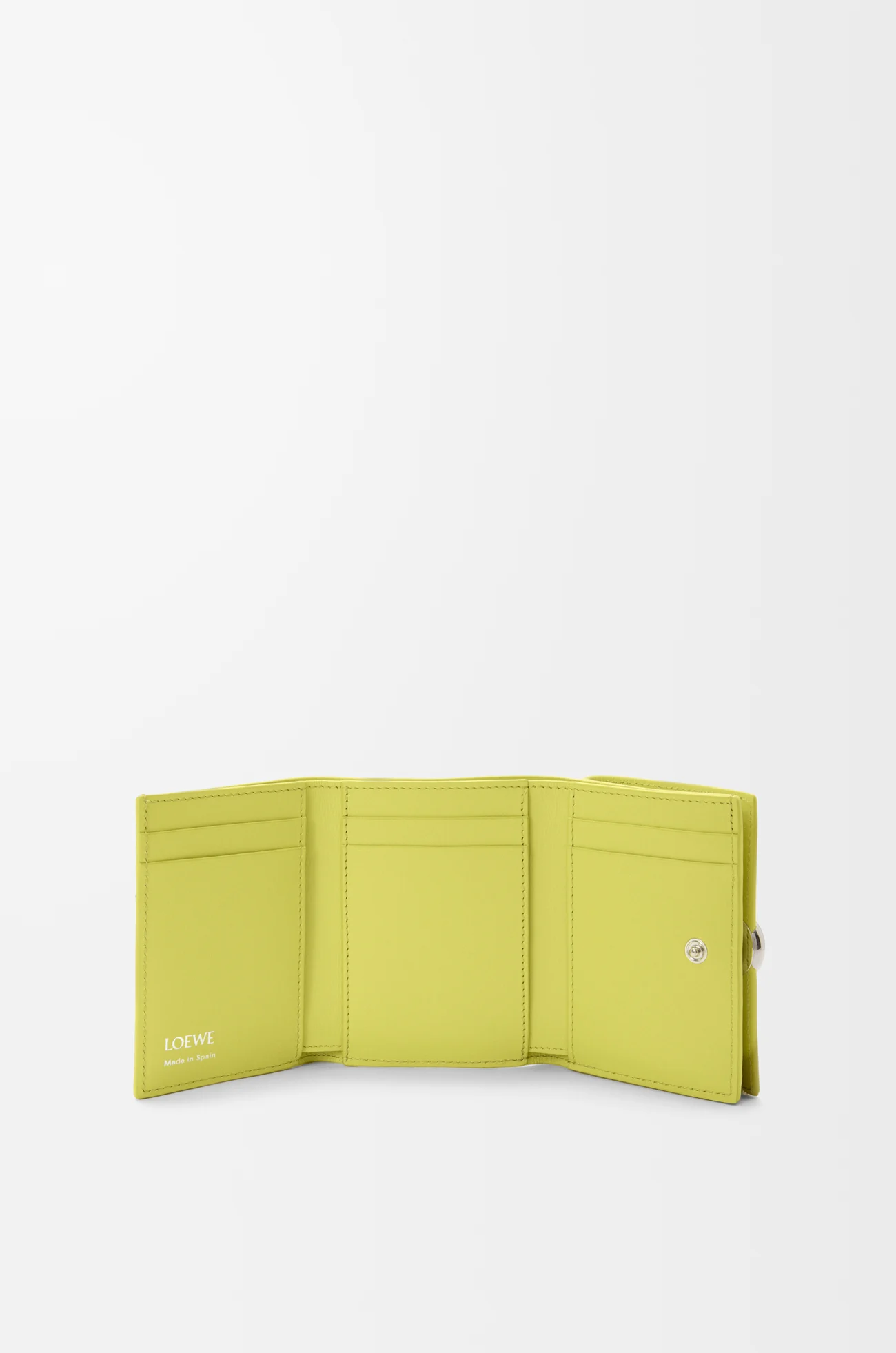 LOEWE Pebble trifold wallet in shiny nappa calfskin Light Citrine