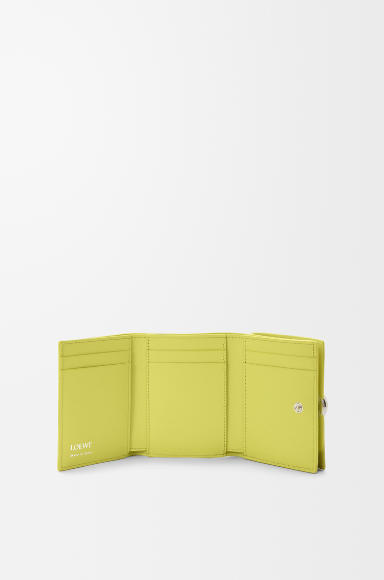 LOEWE Pebble trifold wallet in shiny nappa calfskin Light Citrine