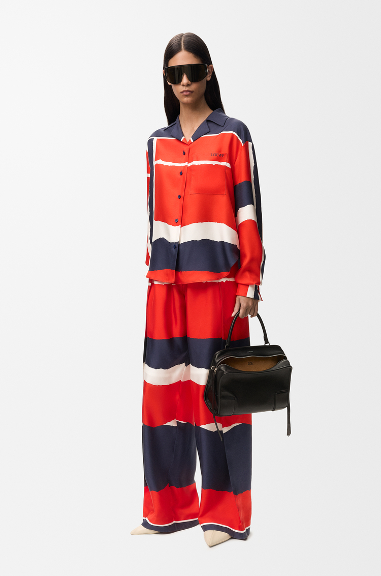 LOEWE Pyjama blouse in silk Red/Multicolour