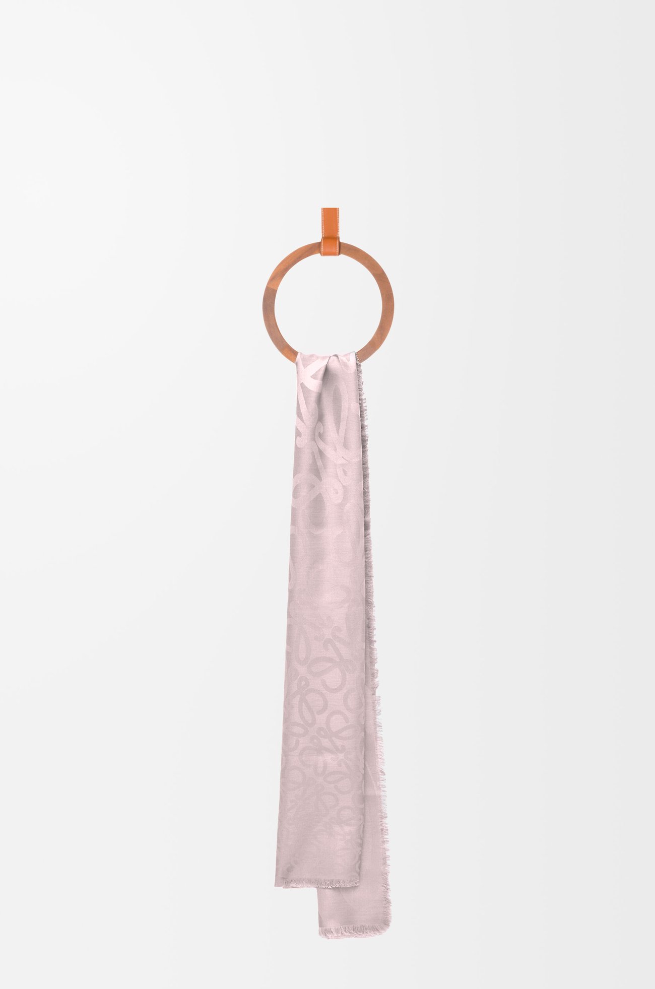 LOEWE Scarf in silk and wool Icy Pink