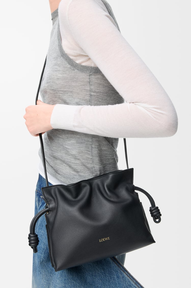 LOEWE 迷你纳帕牛皮革 Flamenco 手拿包 黑色