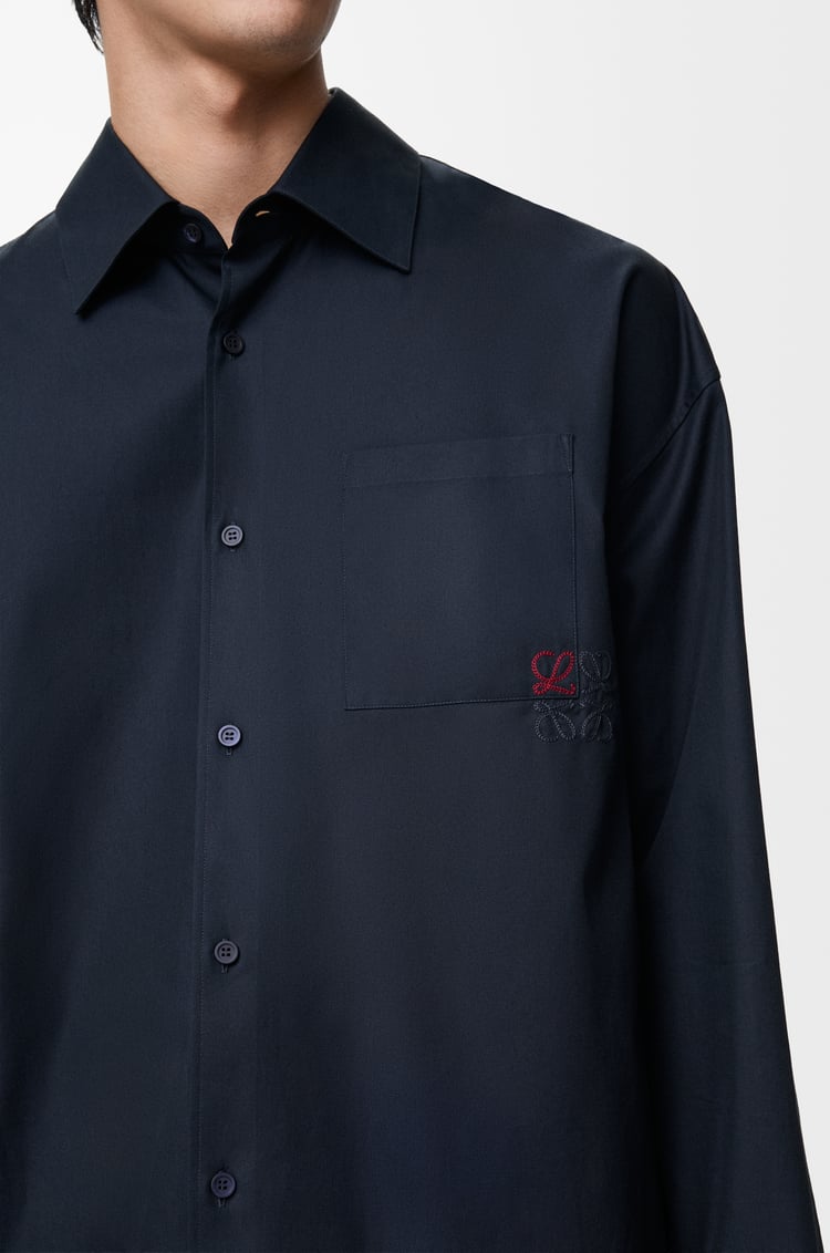 LOEWE Camisa en algodón Azul Marino Oscuro