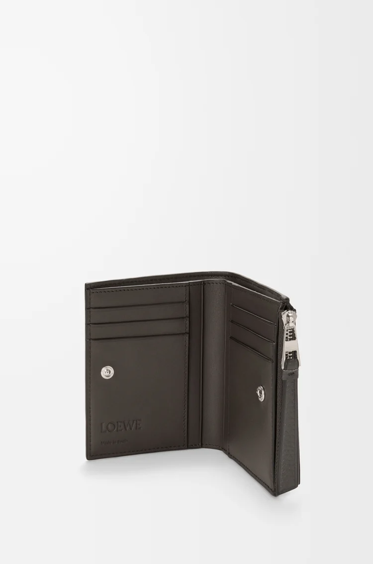 LOEWE 퍼즐 슬림 컴팩트 지갑 - 유연한 그레인 카프스킨 다크 그레이