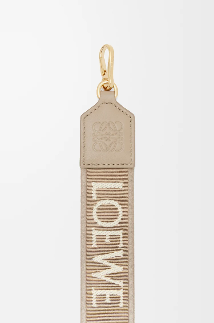LOEWE Anagram strap in jacquard and calfskin Sand