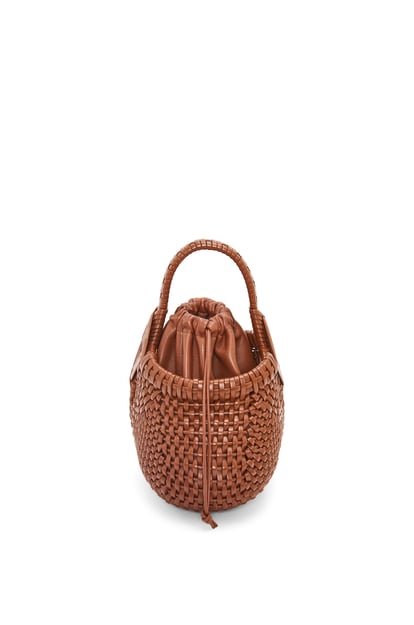LOEWE Mini Diamond Round Basket bag in calfskin Dark Tan plp_rd
