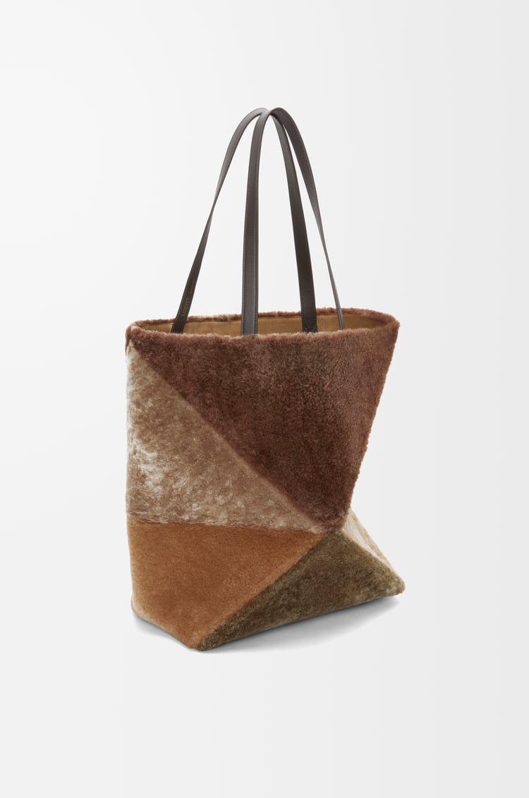 LOEWE Bolso Puzzle Fold tote grande en lana de oveja Multicolor