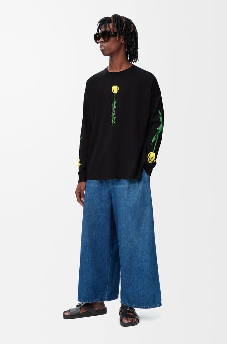 LOEWE Long sleeve T-shirt in cotton Black