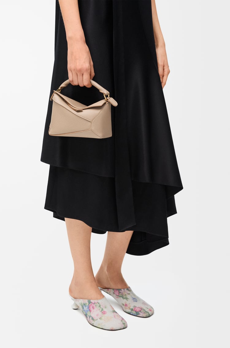 LOEWE Mini Puzzle Edge bag in soft grained calfskin Sand
