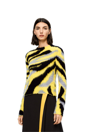 LOEWE Graphic intarsia sweater in wool and mohair Yellow/Black plp_rd