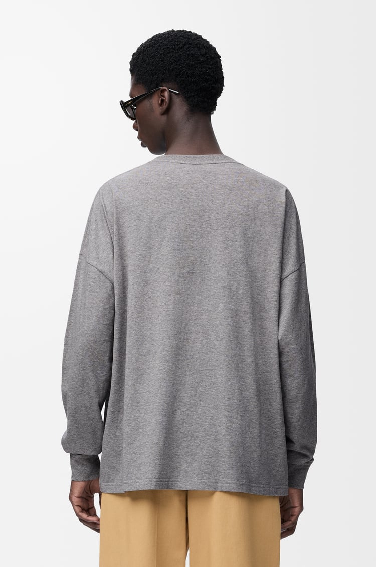 LOEWE T-shirt à manches longues en coton Gris Chiné