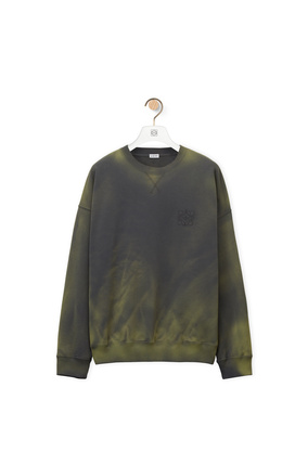 LOEWE Washed Anagram sweatshirt in cotton Green/Yellow