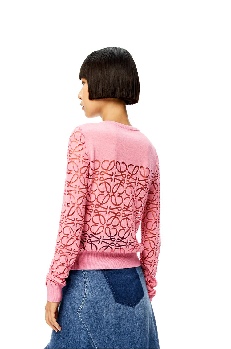 LOEWE Anagram devore sweater in wool Pink pdp_rd
