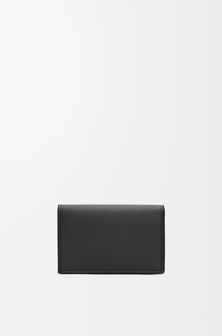 LOEWE Anagram business cardholder in pebble grained calfskin Black