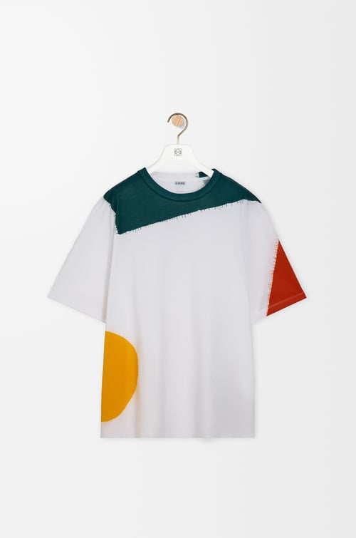LOEWE Loose fit T-shirt in cotton White/Green/Orange