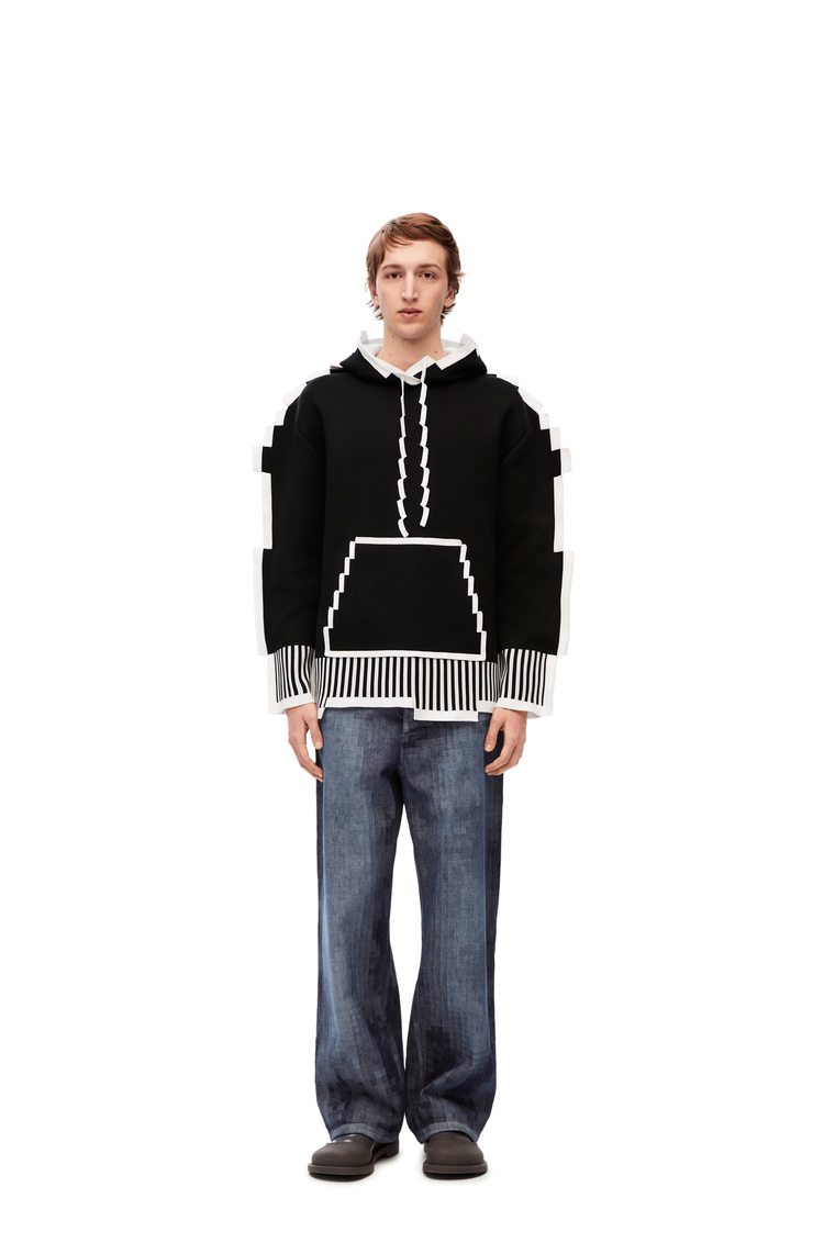 Pixelated hoodie in technical knit Black - LOEWE