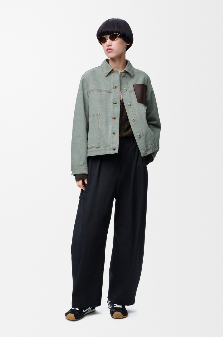 LOEWE Workwear jacket in denim Khaki Green