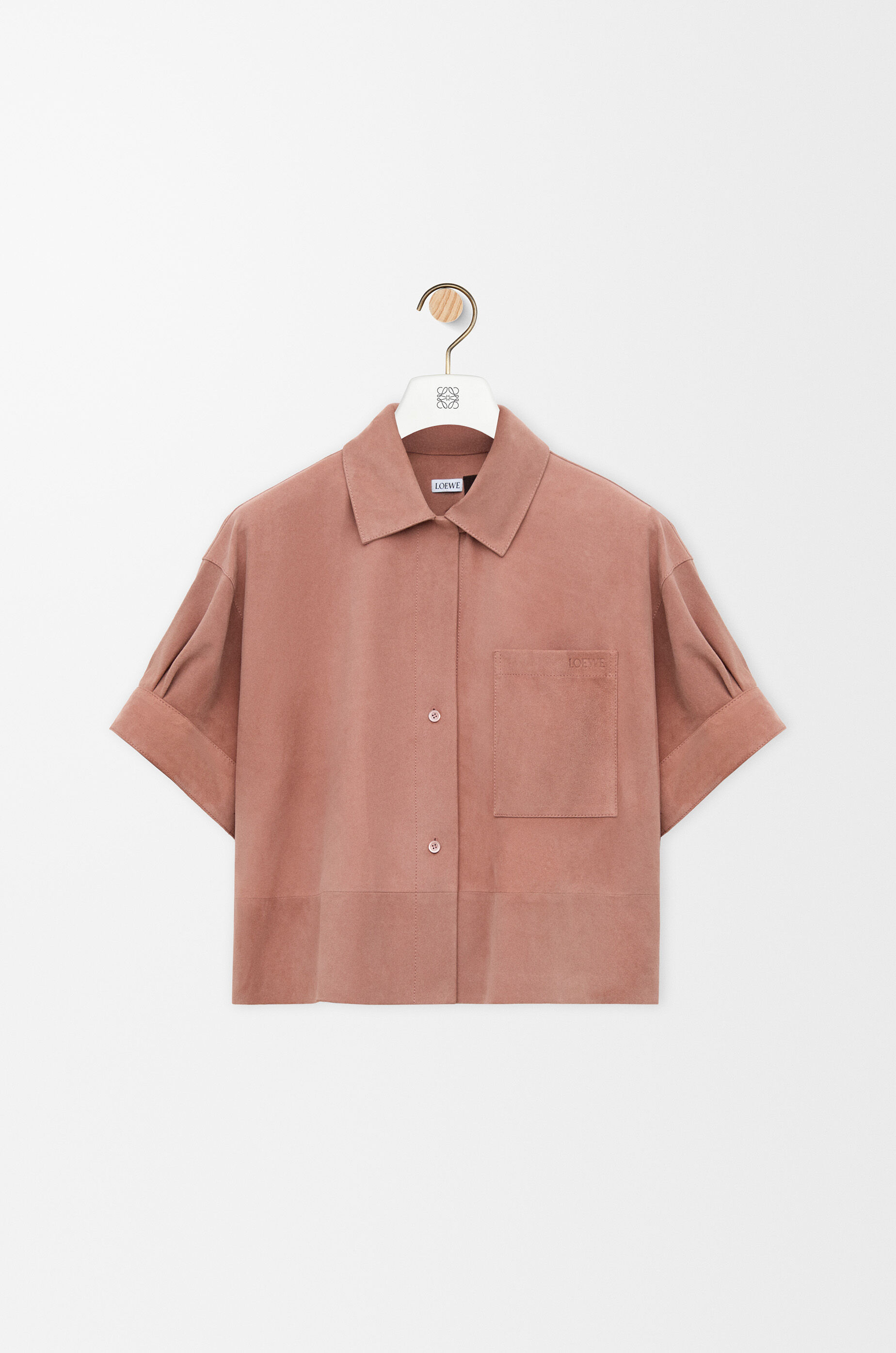 LOEWE ショート丈ポロシャツ　サイズS 1回着用のみ LOEWE (ロエベ) ワンポイント クルーネック 半袖 Tシャツ SHORT