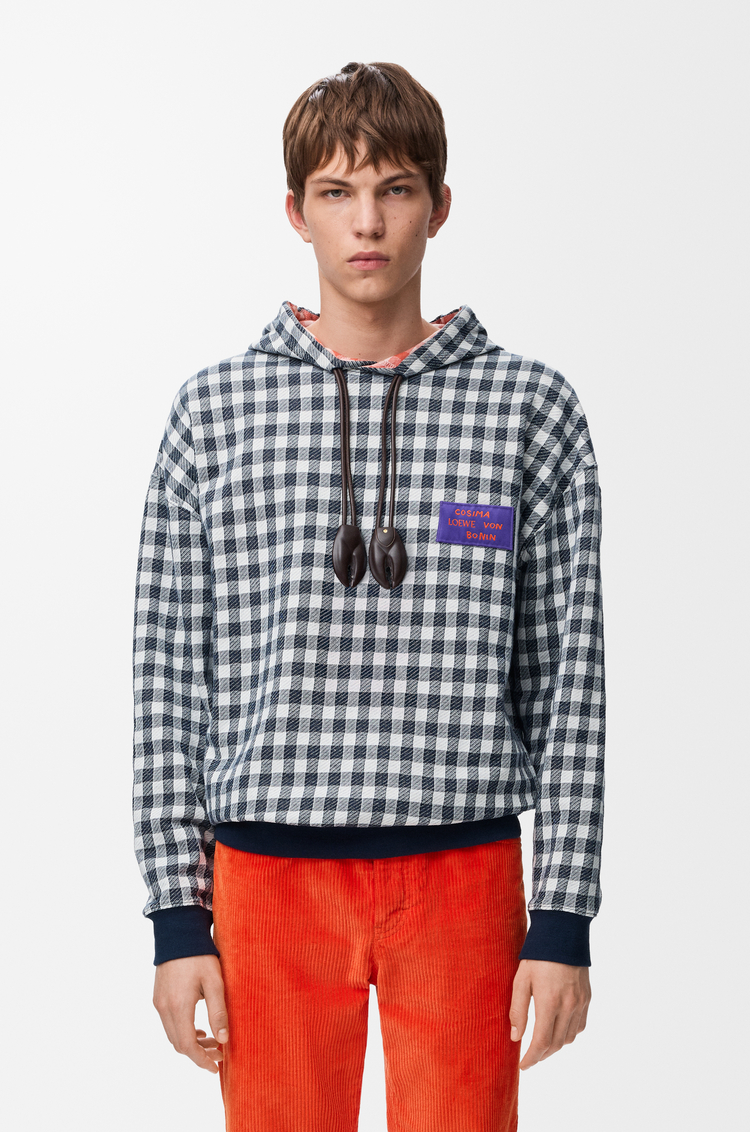 LOEWE Hoodie in cotton Red/Blue/White