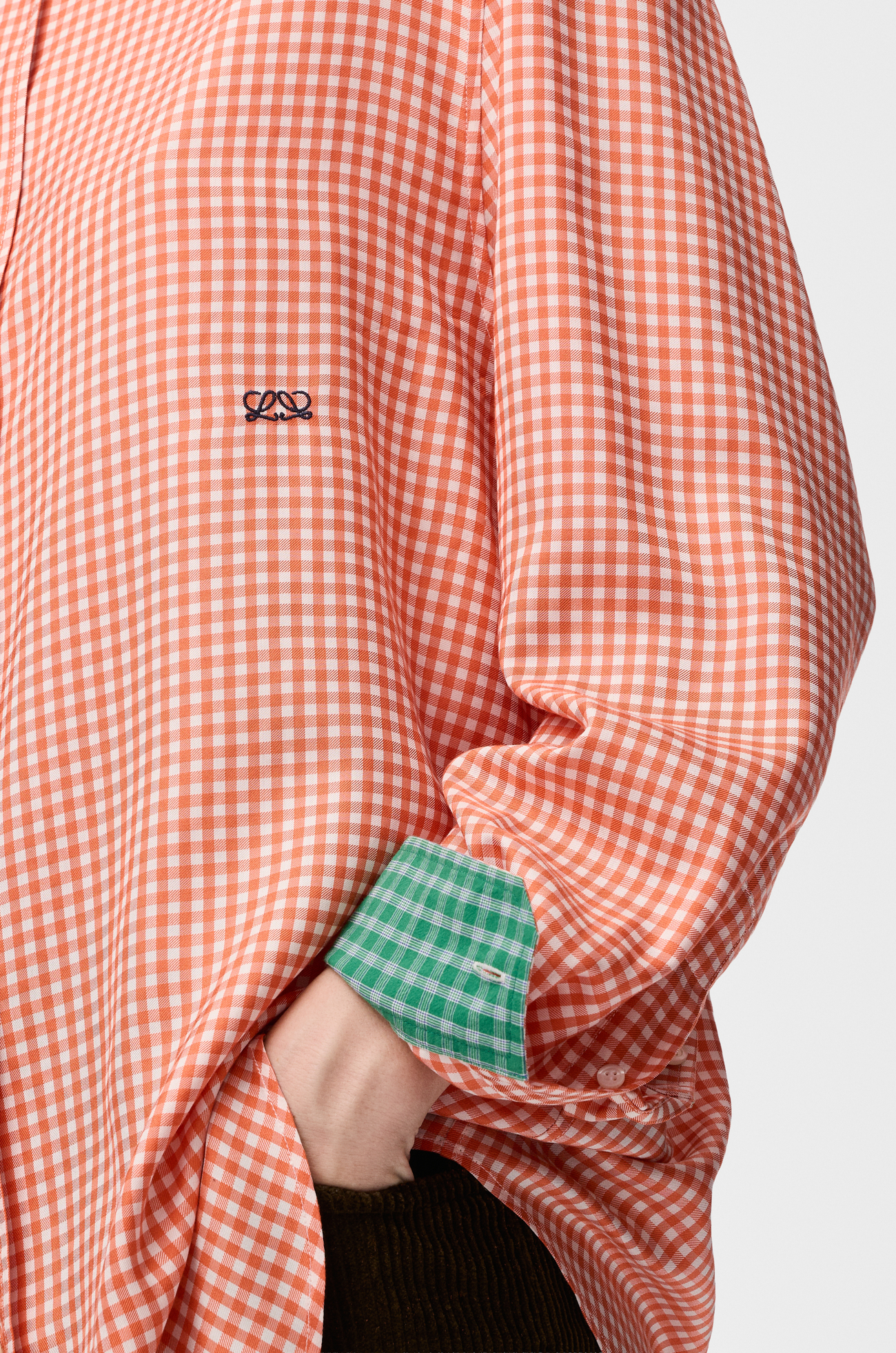 LOEWE Shirt in silk Orange/White
