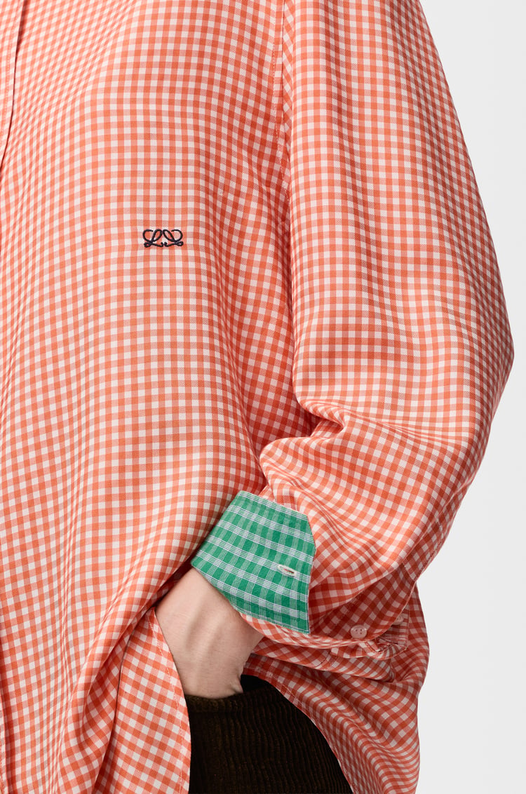 LOEWE Camisa en seda Naranja/Blanco