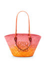 LOEWE Anagram Basket bag in iraca palm and calfskin Pink/Orange
