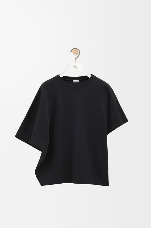 LOEWE Draped T-shirt in cotton blend Black plp_rd