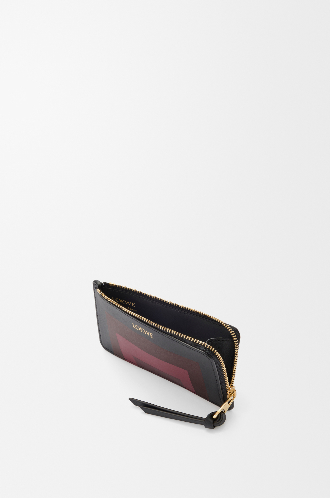 LOEWE Coin cardholder in nappa calfskin Black/Burgundy