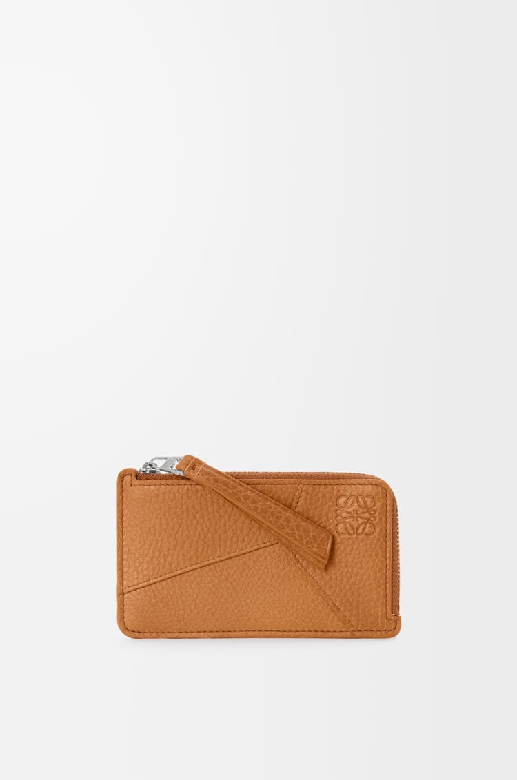 LOEWE 퍼즐 코인 카드홀더 - 유연한 그레인 카프스킨 라이트 캐니언 브라운